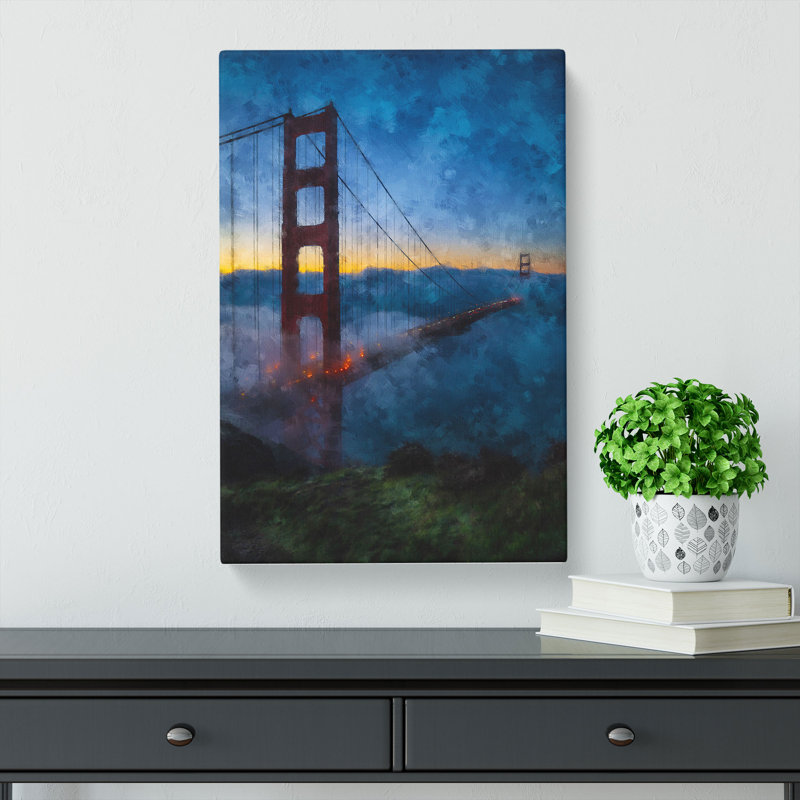 Mist Over The Golden Gate Bridge - Wrapped Canvas, 50cm H x 35cm W x 3cm D