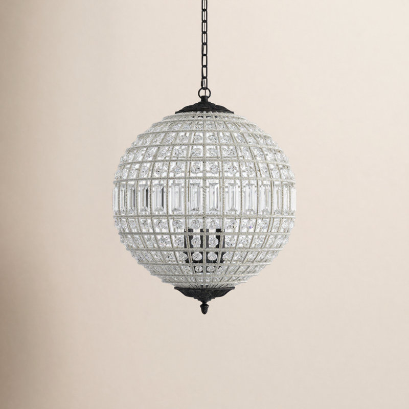 Rola Crystal 5-Light Chandelier, Dark Bronze, 3 Lights