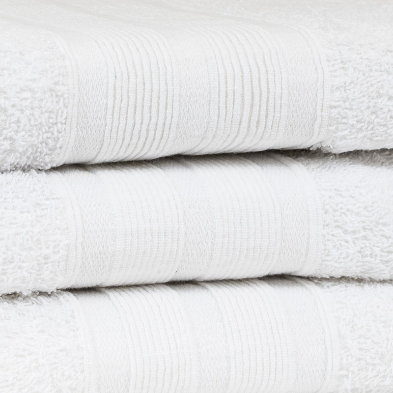 Ensemble de serviettes 3 pièces 100% coton, Blanc