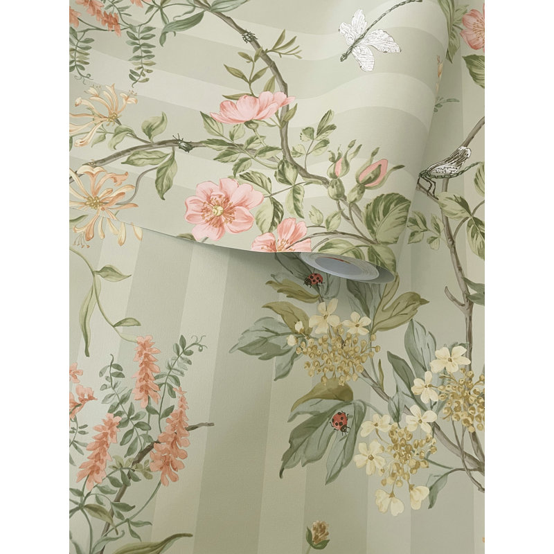 Papier peint texturé non tissé Spring Meadow Pi., Vert