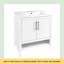 Meuble-lavabo 30 po avec lavabo, armoire de salle de bain multifonctionnelle avec portes et tiroirs, structure solide et panneau de fibres à densité moyenne, blanc