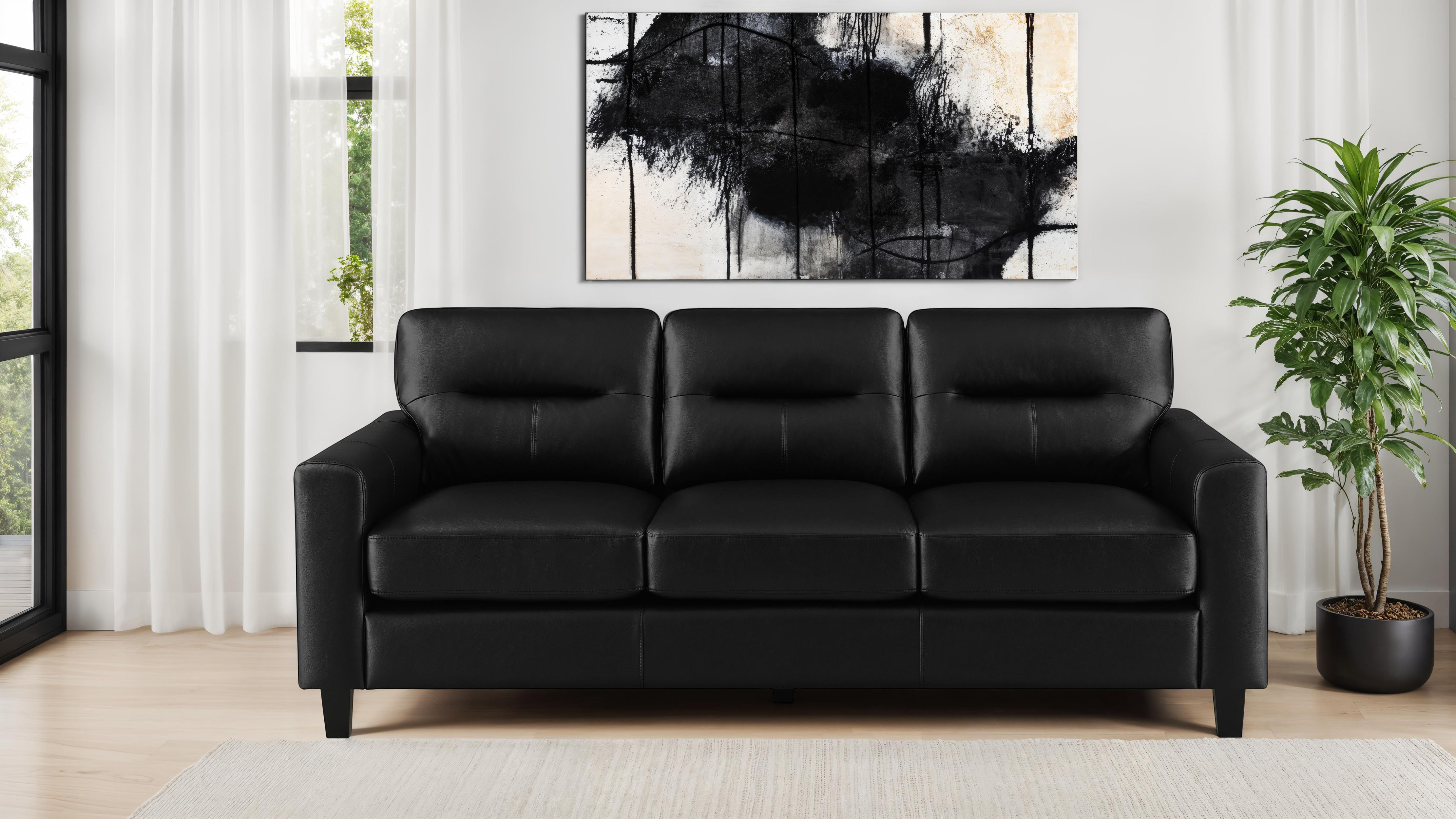 Latitude Run® Hennigan Faux Leather Upholstered Track Arm Sofa | Wayfair