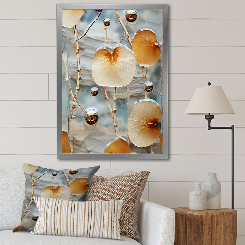 American Basswood Essence II - arbre, art mural, H 20 po x l 12 po x P 1 po, Cadre photo argenté