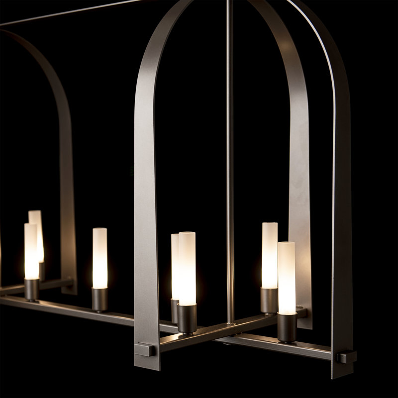 Triomphe 9 - Light Kitchen Island Linear Pendant, Dark Smoke