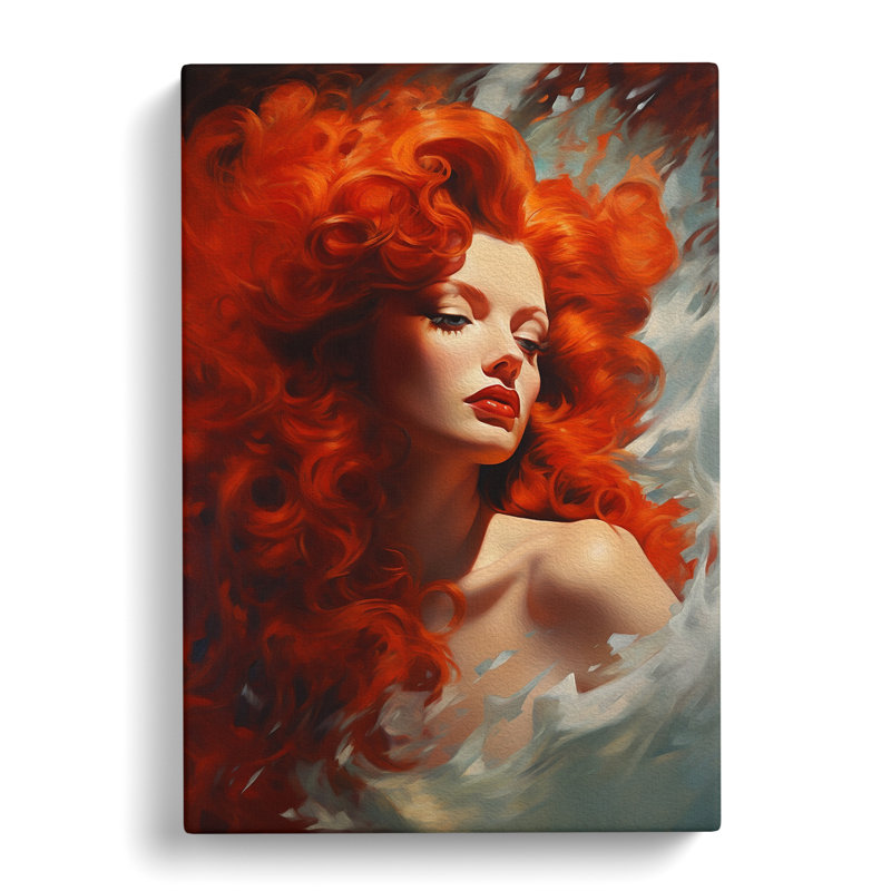 Red Headed Woman Classicism No.2 - Wrapped Canvas