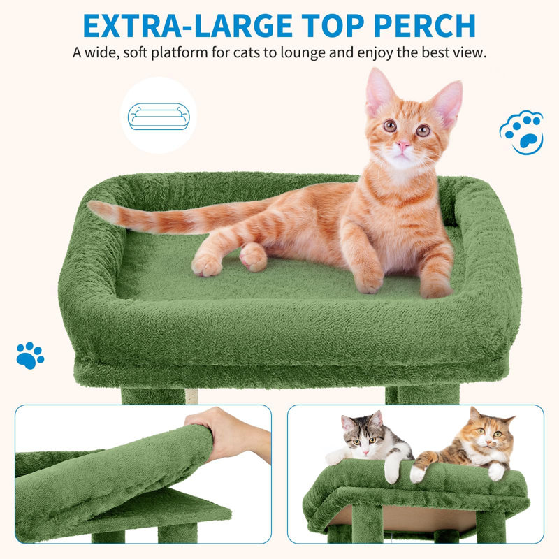 156cm H Cat Tree, Green