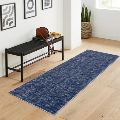 Machine Washable Rug with Rubber Backing for Living Room Modern Non-Slip Dining Room Rug Easy-Cleaning Solid Floor Carpet for Bedroom Hallway Kitchen Office Playroom