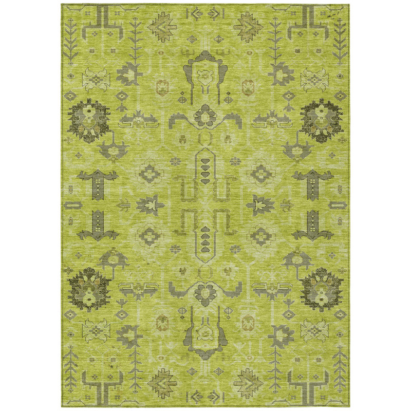 Killingly Washable Oriental Indoor / Outdoor Rug, Rectangle 10' x 14'