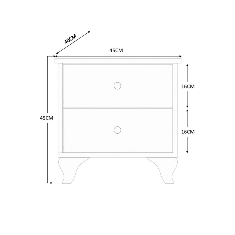 Amayiah 114.3cm W Manufactured Wood Bedside Table