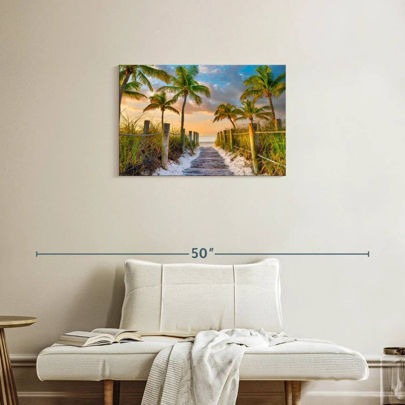 Ravi, plage tropicale, lever de soleil, Key West, Floride, H 20 po x l 30 po