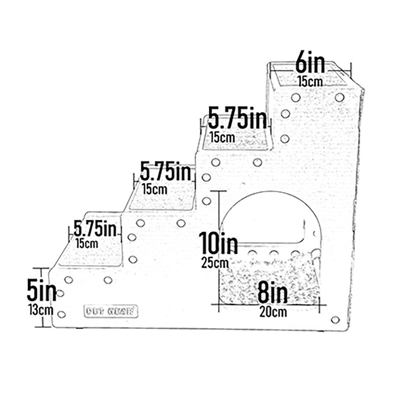 Essential Grey 4-Step Pet Stairs with Cozy Den