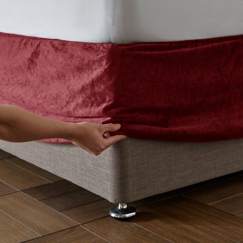 Kingsley Matt Elasticated Divan Base Wrap, Red, UK King - DE 150 x 200 cm