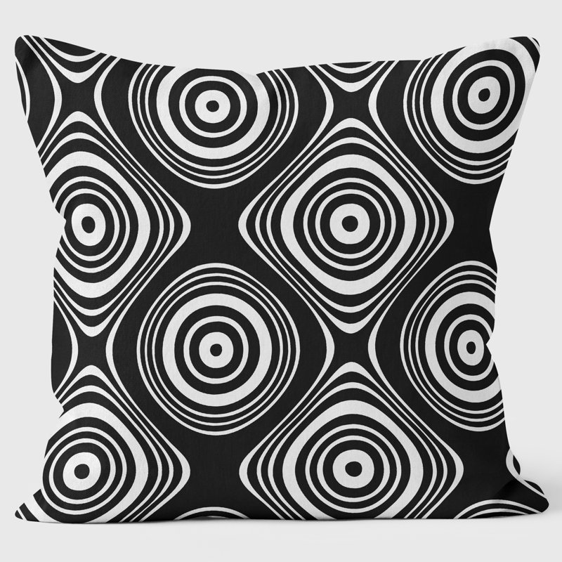 Squares and Circles Abstract Cushion