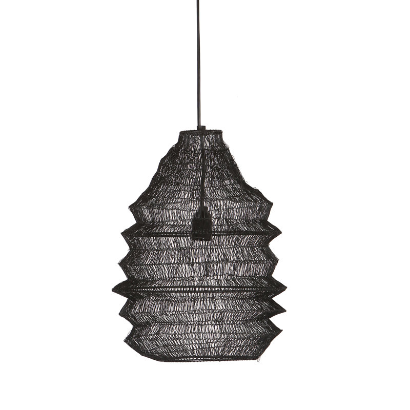 Antique Black Handwoven Wire Pendant Light