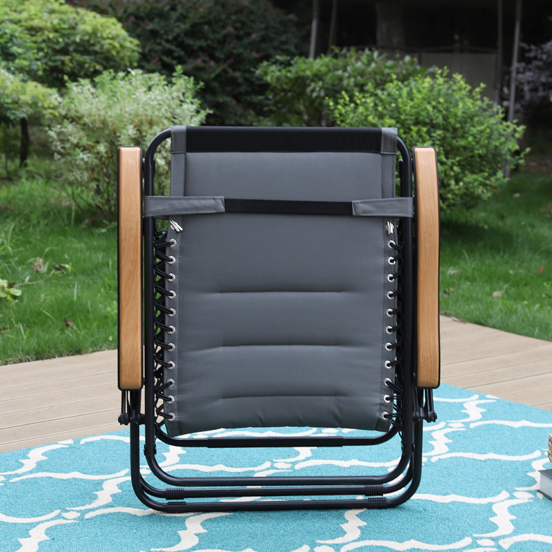 Très grand fauteuil inclinable zéro gravité avec coussin Syril, gris