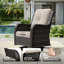 Ensemble de 4 chaises et repose-pieds en osier avec coussin touffeté Holoman-130062981
