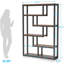 Bibliothèque à 6 niveaux en bois aggloméré 1 pièce Design polyvalent noir