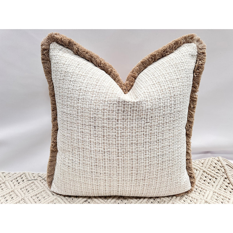Abstract Cream Square Cushion Cover