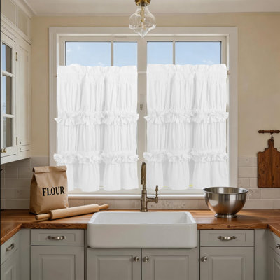 Paquet de 2 rideaux de cuisine Ruffle