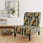 Nautical Charm Striped Floral Pattern - Upholstered Modern Slipper Chair, Striped Pattern Accent Chair