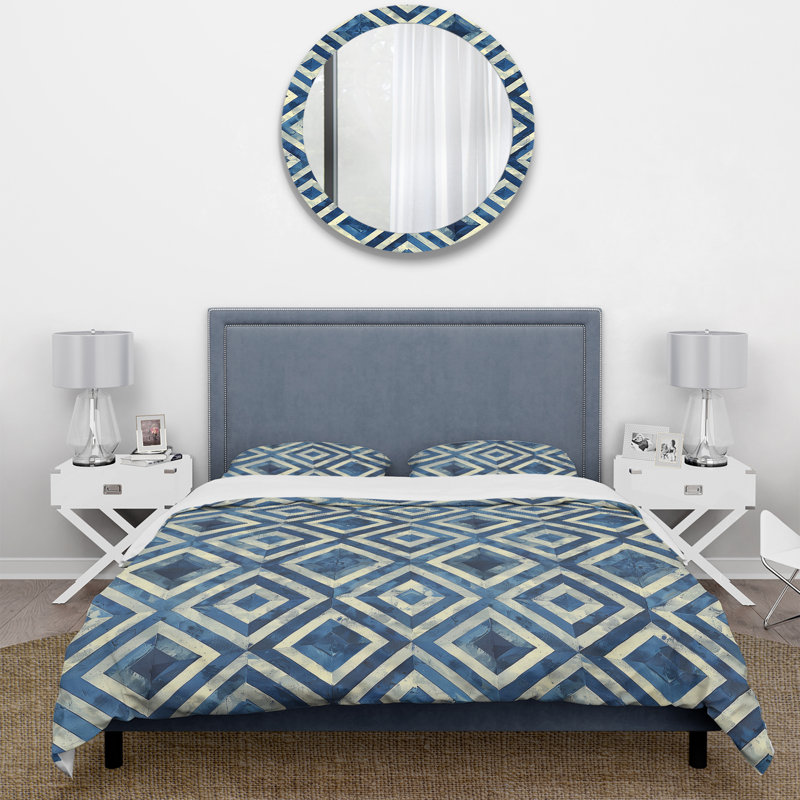 Ensemble de housse de couette bleu beige beige Midcentury Dream II - Midcentury