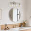3 lumières 21 po Éclairage pour meuble-lavabo avec abat-jour en verre martelé-1463591059