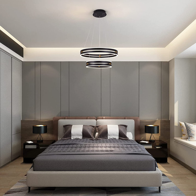 2 - Light Dimmable LED Tiered Chandelier