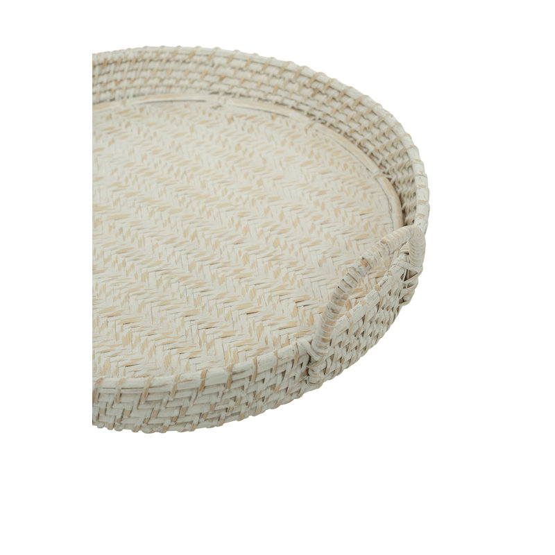 Araan Wicker Tray, 1.5" H x 14" W x 14" D, White