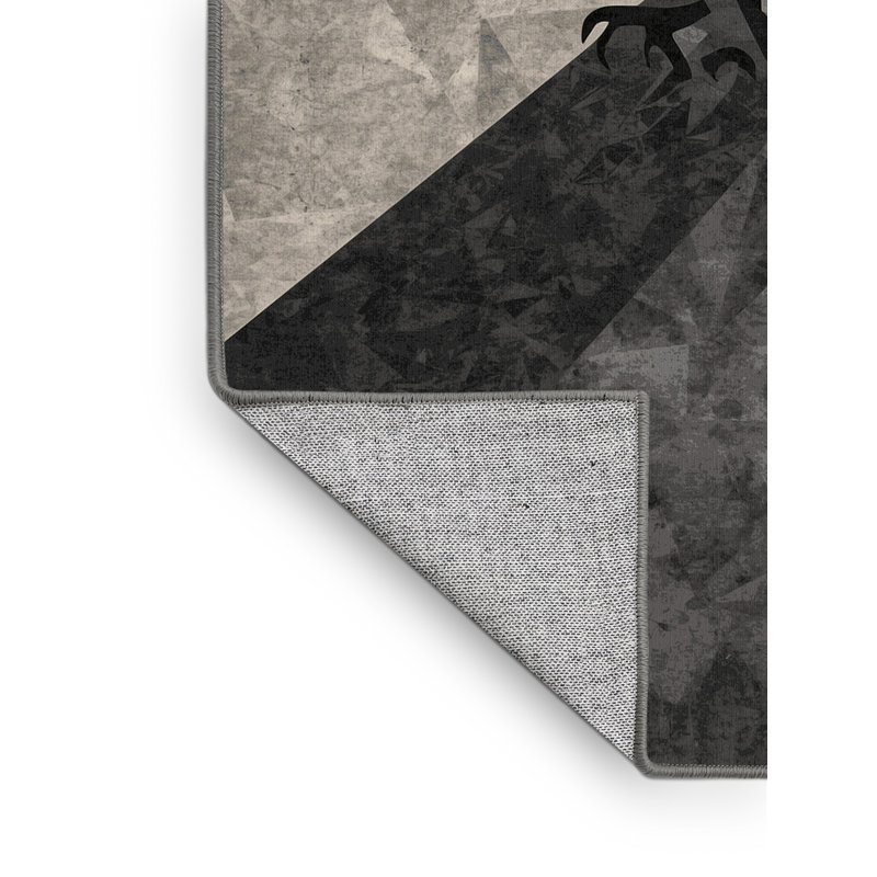 Tapis géométrique beige lavable à la machine Pantelia, 6 X 9
