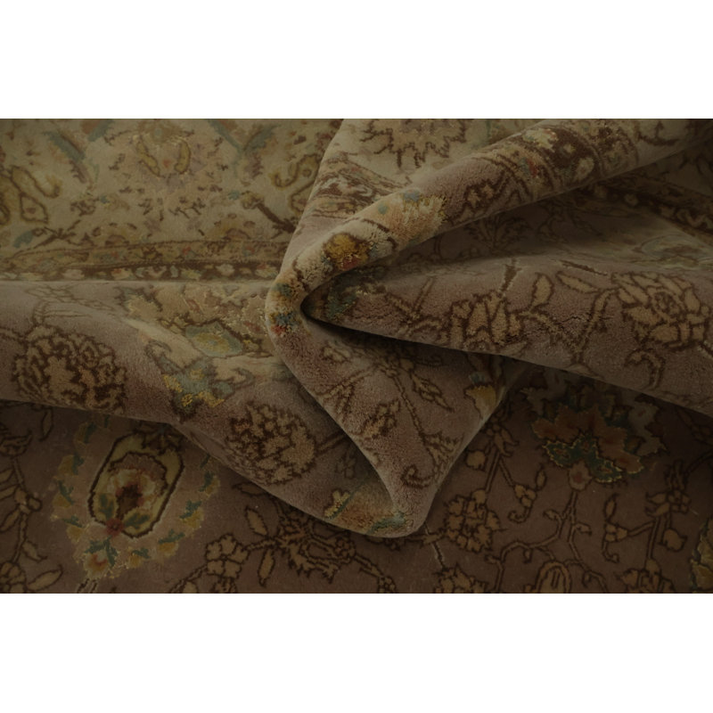Tapis rond de style traditionnel Lilic pour espaces de vie confortables 8 x 8