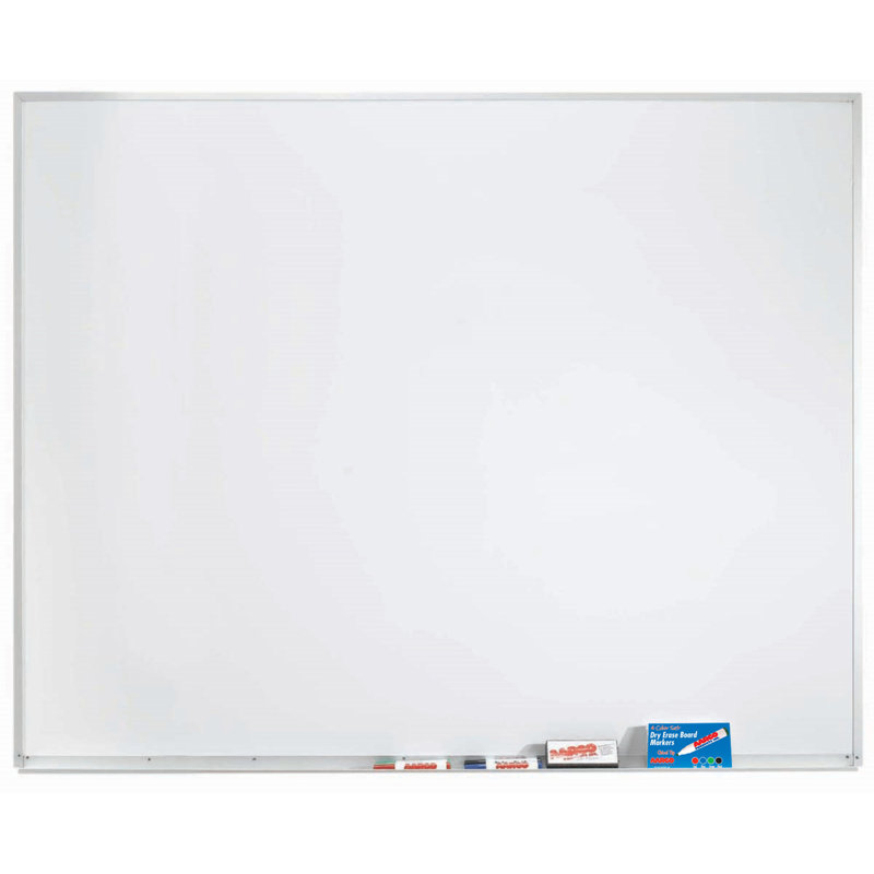 AARCO Yes Porcelain Wall Metal Whiteboard, 4' H x 5' L