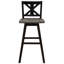 2 chaises pivotantes à hauteur de pub, bois d'hévéa massif gris et noir patiné pour la salle à manger, 2 chaises et espace à 360 degrés-1957726799-1957726800