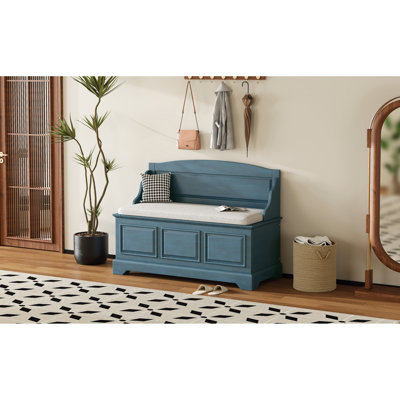 Shoe Bench, Retro Shoe Storage Bench with Safe Soft-Close Devices, Storage Chest with Hidden Storage and Cushion for Entryway, Hallway, Living Room
