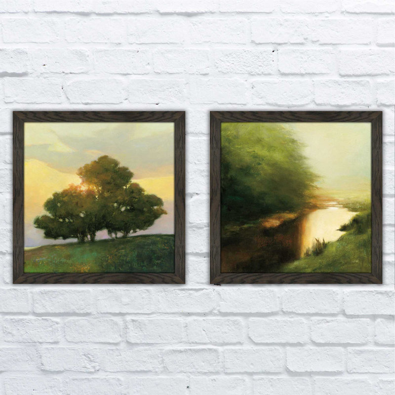 « épices tree », ensemble de 2 reproductions de peintures à l’acrylique encadrées, H 16,5 po x l 33 po, Pas de tapis