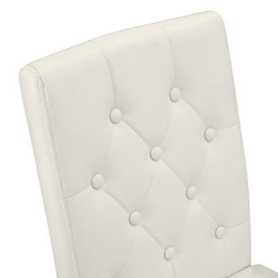 Chaises de salle à manger modernes en cuir synthétique avec dossier ergonomique, ensemble de 4