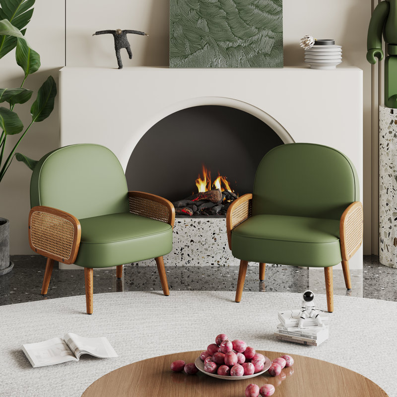 Ensemble de 2 fauteuils rembourrés, Polyester vert Hema