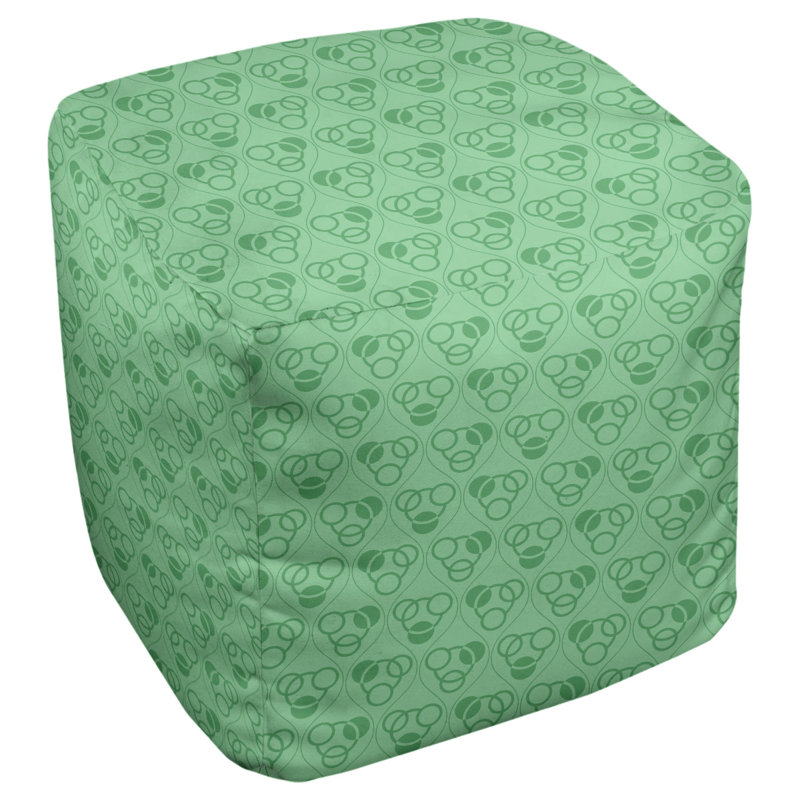 Repose-pieds à cubes classic circle ondulations, Vert