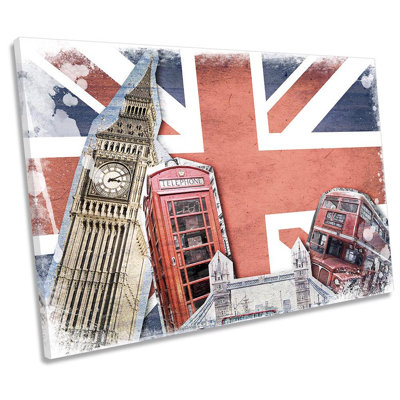 Union Jack Flag London - Wrapped Canvas Print