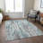 Machine Washable Indoor/Outdoor Cinead ACN1684 Teal Rug-104737730