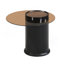 Ensemble de 2 tables basses rondes gigognes, table basse avec tiroir de rangement, centre de table en plastique noir pour le salon-120575247