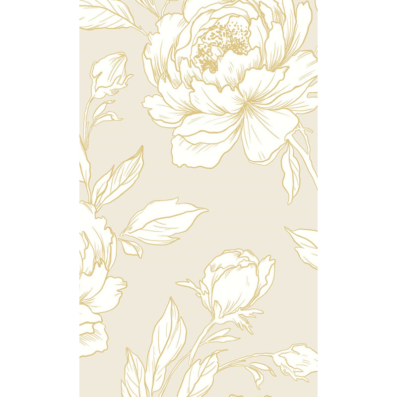 Arvella Floral Abstract Double Roll, Seaside Sand