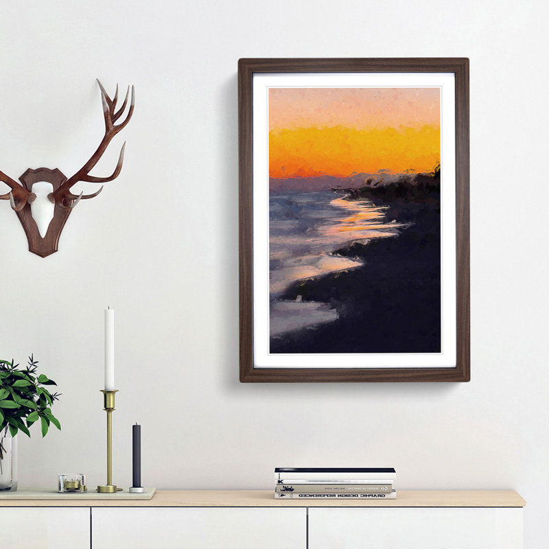 Beauty of the Beach in Abstract - Picture Frame Graphic Art Print, Walnut Framed, 65cm H x 48cm W x 2cm D