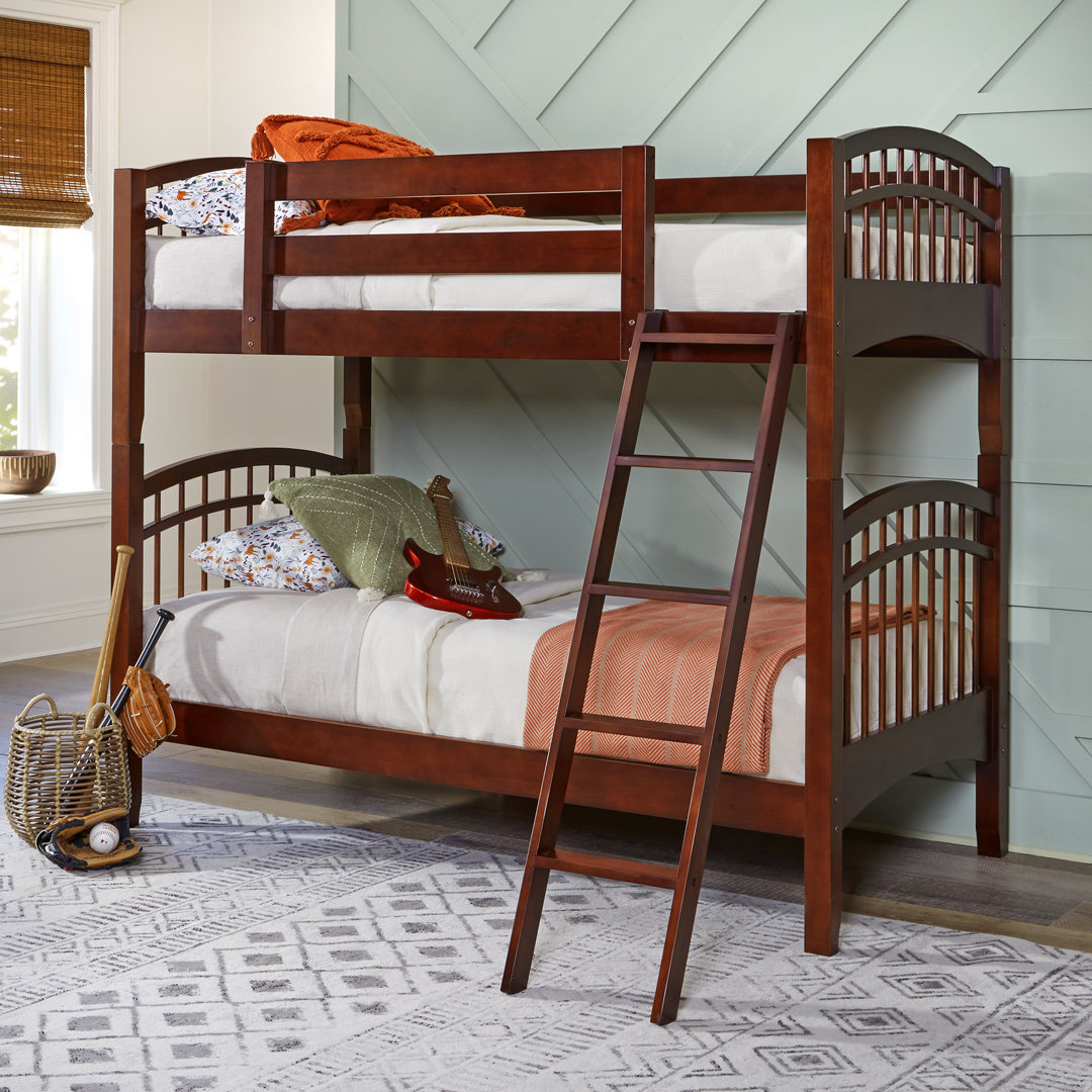 Sandisfield Twin over Twin Solid Wood Bunk Bed Zoomie Kids Bed Frame 