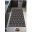 Tapis géométrique en polyester tissé à la machine en noir et blanc-1485869105
