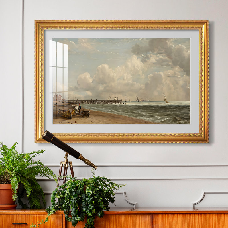 Jetée de Yarmouth, 1822 - John Constable - Estampe encadrée sur mesure, Dimensions intérieures 24 po x 34 po