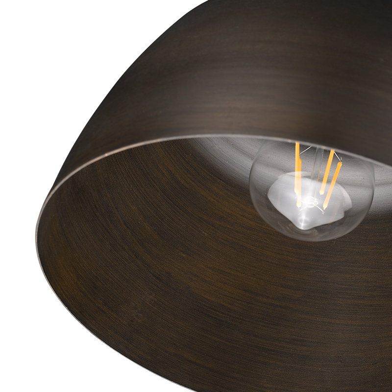 Luminaire suspendu en forme de cloche 1 lumière Holmes , Bronze huilé