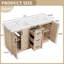 Ensemble de meuble-lavabo double 59 po à grain de bois moderne 59 po avec lavabo SMC, armoire 4 portes en MDF 3 tiroirs, quincaillerie à fermeture en douceur et tablettes réglables