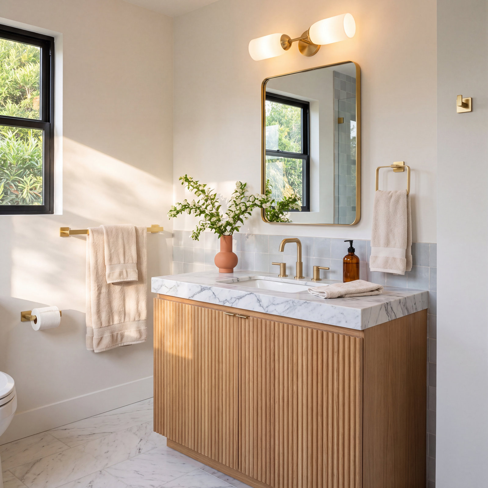 Blaze 4-Piece Bathroom Hardware Set, Brushed Gold