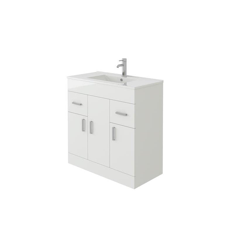 VeeBath Desire Venus 800 White FS Unit and Slim-Edge Basin