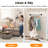 36.2'' Metal Wall Mounted Clothes Rack,Black-1814636576